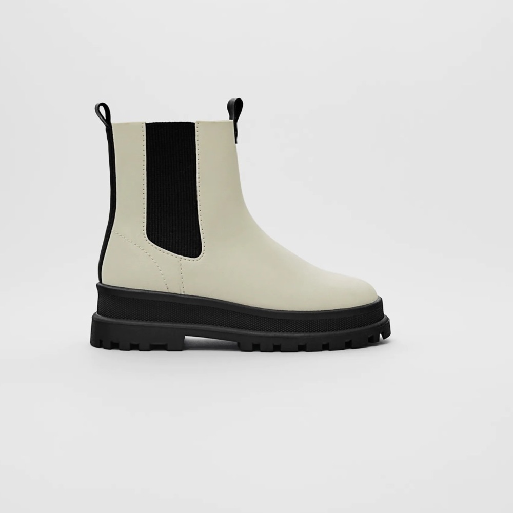 ZARA CONTRASTING ELASTIC GORED ANKLE BOOTS SZ 7 - Picture 5 of 7